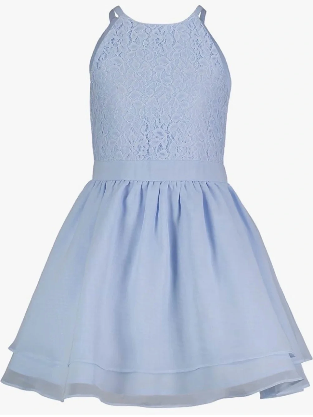 Calvin Klein Girl's Pale Blue Lace Bodice Party Dress